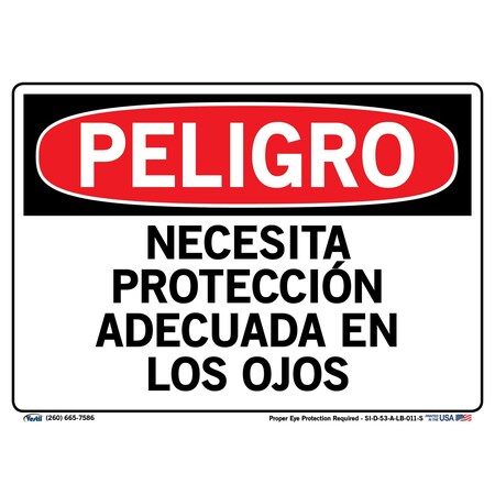 Vestil Vinyl Label Sign, 7-1/2" Height, 10-1/2" Width, Vinyl Label, Rectangle, Spanish SI-D-53-A-LB-011-S